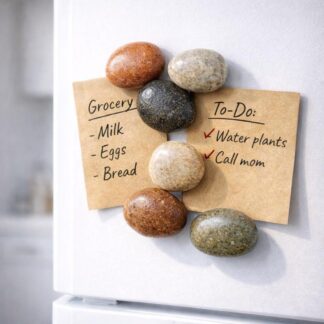 Natural River Rock Fridge Magnets: Neodymium Whiteboard and Kitchen Decor