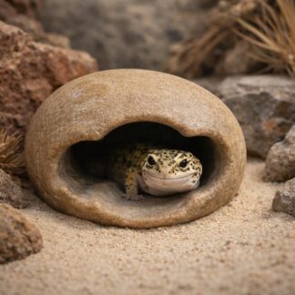 Reptile Hide Natural Stone Cave for Leopard Gecko, Small Terrarium Hide, Pet Reptile Shelter Decor