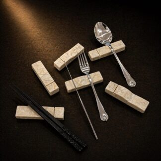 Rustic Table Decor Natural Stone Utensil Rest, Handmade Knife Fork Rest, Minimalist Dining Decor, Farmhouse Table Setting