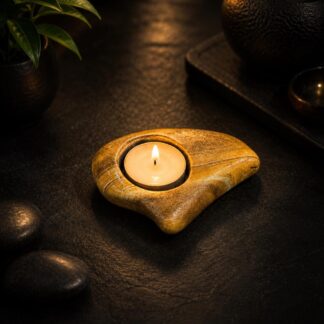 Rock Candle Holder, Stone Candle Holder, Zen Tea Light Holder, Natural Stone Candle Holder, Pebble Candle Holder, Spa Decor Gift
