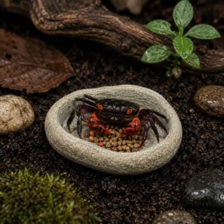 Halloween Moon Crab Bowl | Halloween Moon Crab Stone Bowl | Natural Stone Crab Feeding Dish | Moon Crab Water Bowl | Terrarium Decor