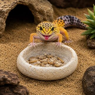 Gecko Stone Bowl | Gecko Bowl | Gargoyle Gecko Food Bowl | Crested Gecko Feeding Dish | Mourning Gecko Water Bowl